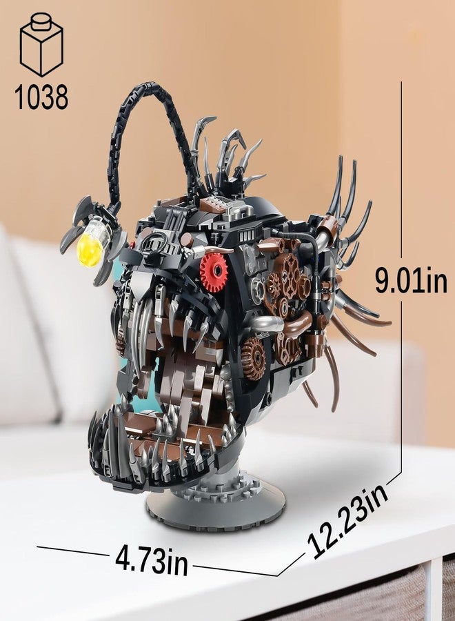 Vziimo Mechanical Lantern Fish Building Set, Creative Sea Animal Building Blocks Toys with Light, Home Office Decor Toy Gift for Adults Teens Ocean Lovers 14+ (1038PCS) - Image 4